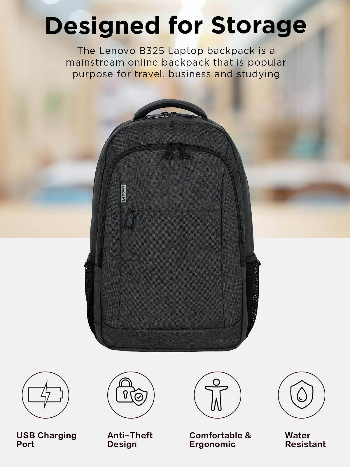 Lenovo Uni-Erwachsene Backpackb235b215 Laptop-Rucksack, Schwarz, 17 inch