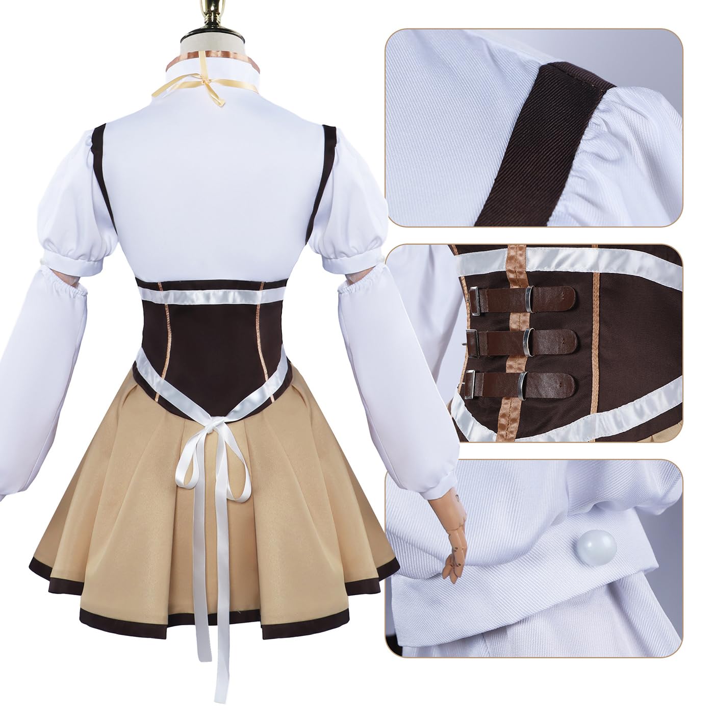 Tomoe Mami Cosplay Costume Completo con Parrucca Anime Puella Magi Madoka Magica Cosplay Costume Mami Uniforme Natale Halloween Carnevale Party Stage Performance Adulto