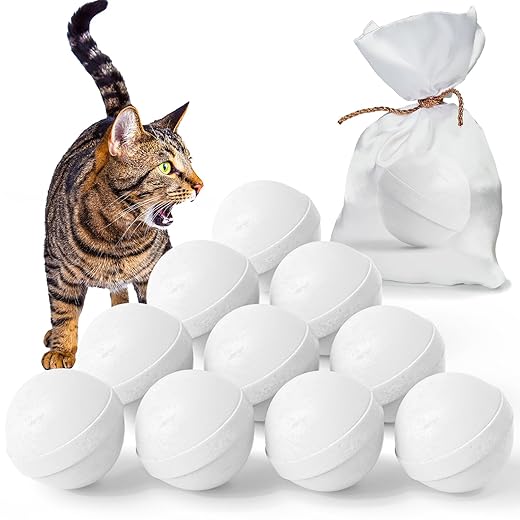 Ponal Cat Deterrent Outdoor, Natural Peppermint Oil Cat Repellent Outdoor Indoor, Mulch & Flower Permanently Against Scratch and Chew, Keep Cats Off Lawn, Yard, Garden, Keep Cats Away, 10 Pack, White