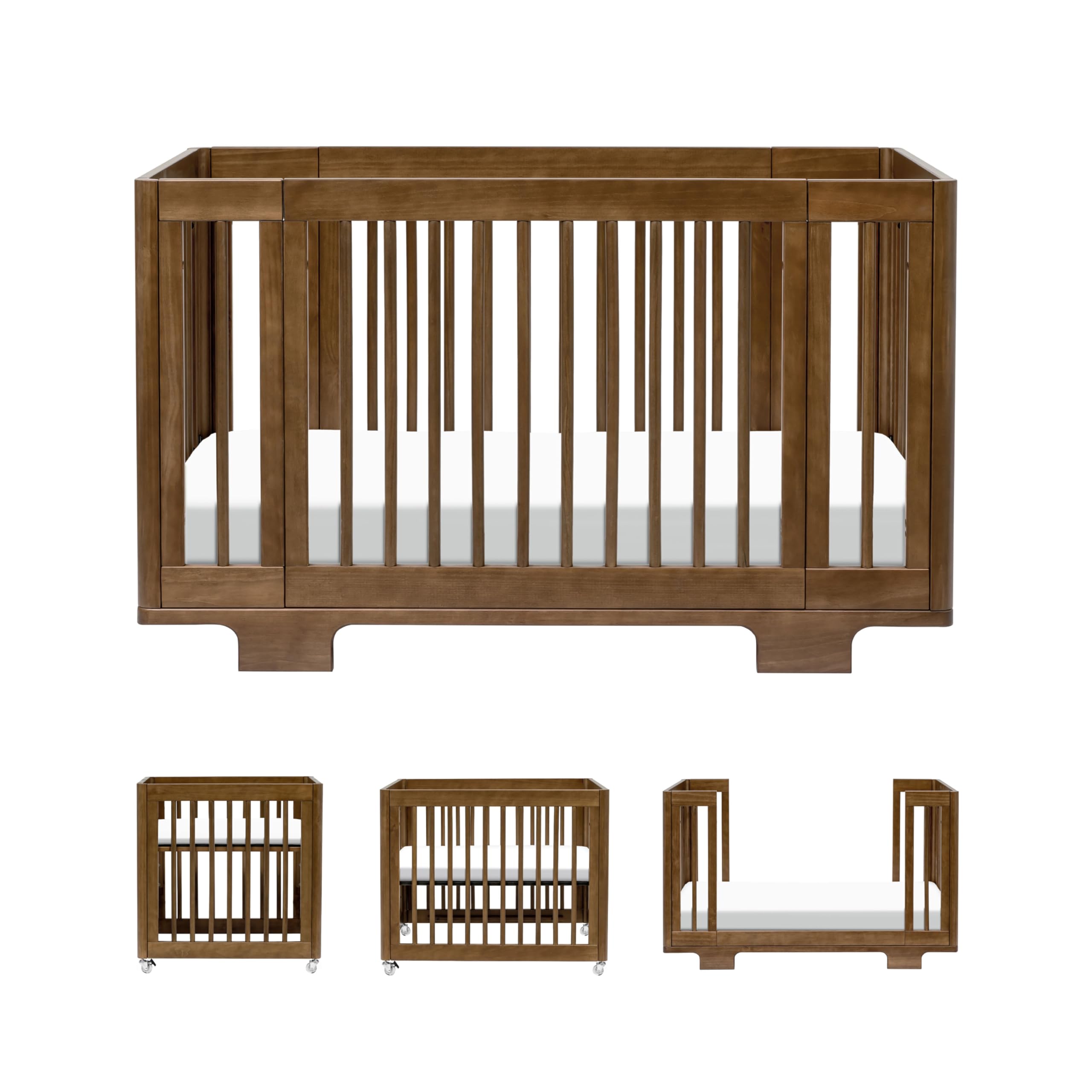 Photo 1 of Babyletto Yuzu Convertible All-Stages® Bassinet, Midi, Full-Size Crib in Natural Walnut, Greenguard Gold Certified, Portable & Adjustable with Conversion Kits and Pads Included PERFECT ITEM NEVER OPEN SECURITY STRAPS STILL ON