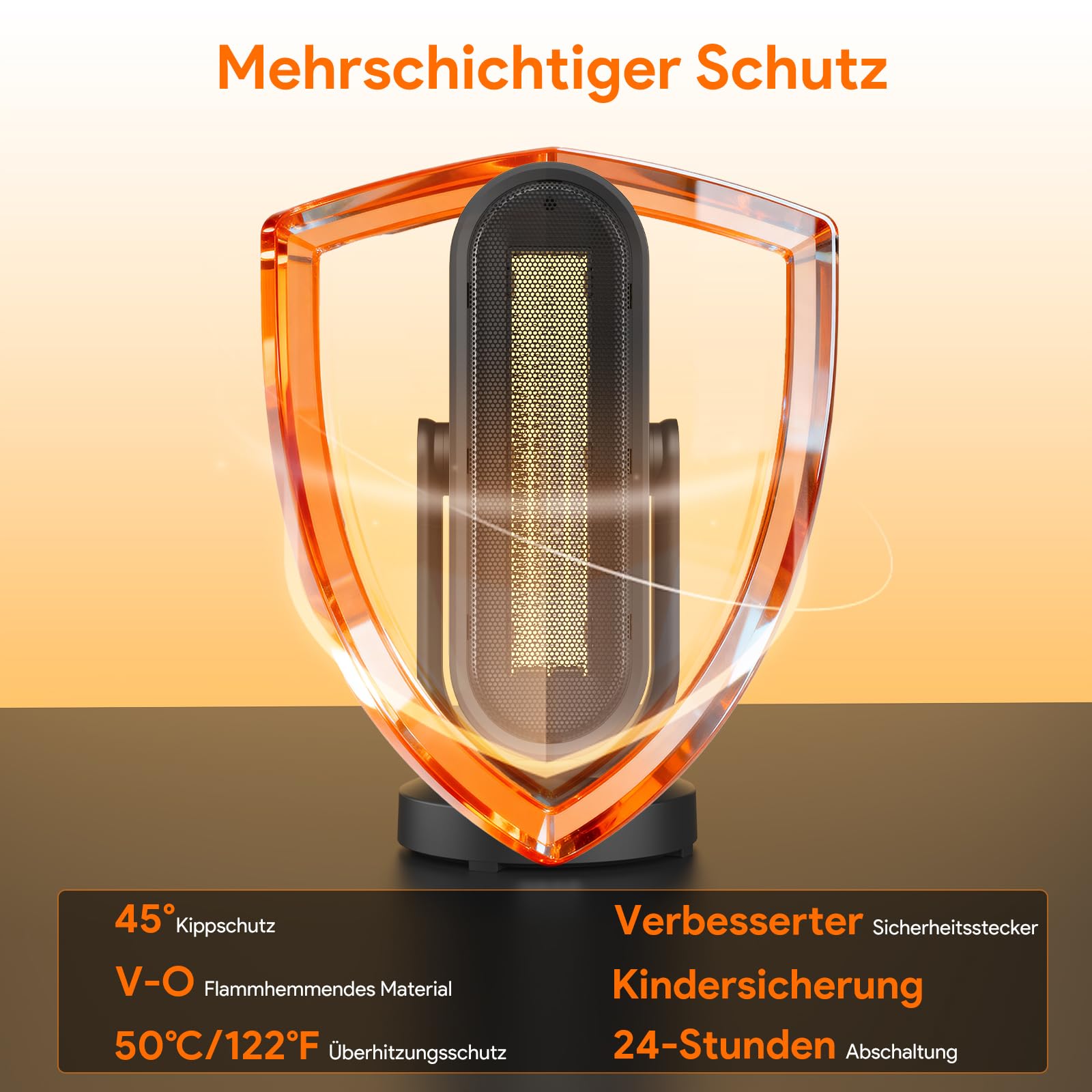 Minthouz Heizlüfter Energiesparend, PTC Keramik Heizlüfter, 3 Modi, 8H Timer, 120° Schwenkbereich, Tragbare Thermostat Heizung Mit Überhitzungs- und Kippschutz für Zuhause, Schlafzimmer, Büro
