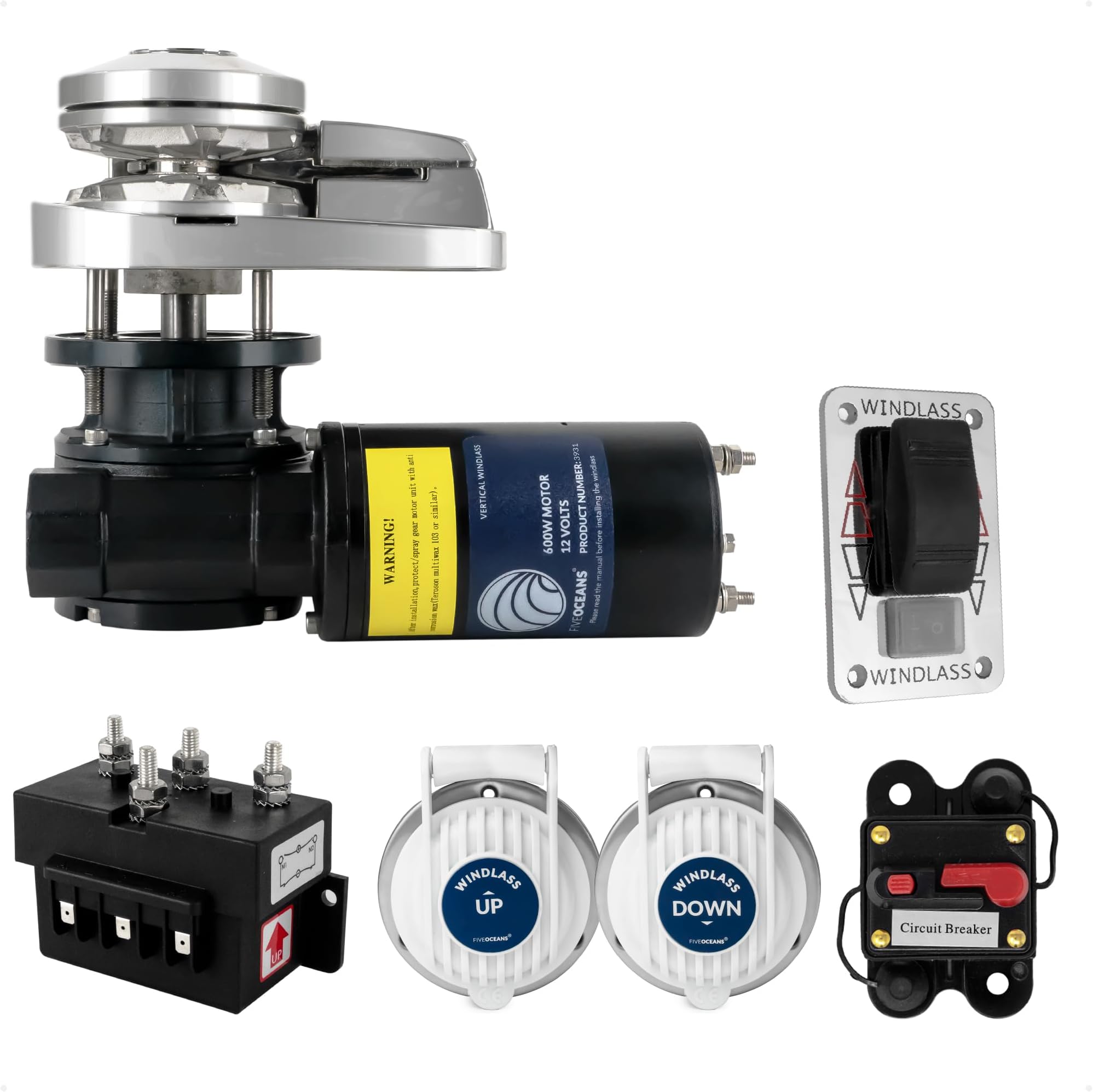 12V DC Electric Boat Anchor Windlass – Heavy-Duty Marine-Grade Construction, Powerful & Reliable Anchoring System for Boats