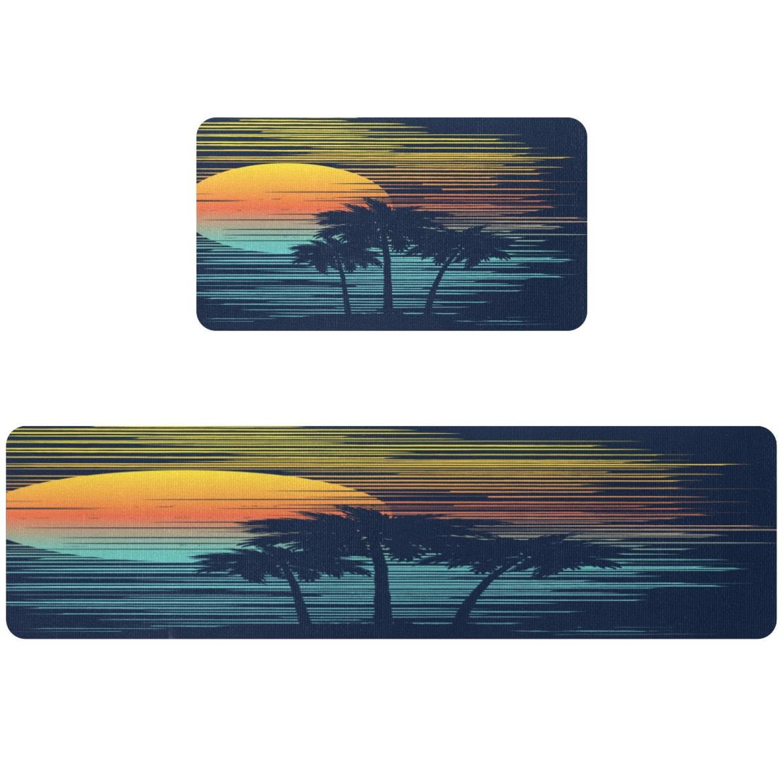 Tapis de cuisine tropical antidérapant pour buanderie et couloir