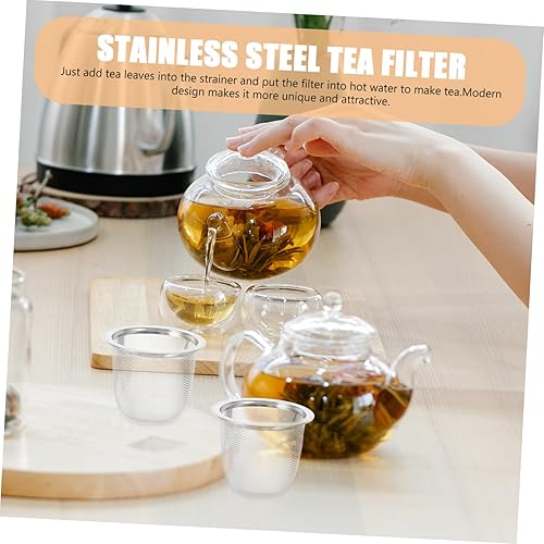 Miniatura 8 de YARDWE Botella de agua de acero inoxidable Tetera Filtro infusor de malla de colador: Reemplazo de acero inoxidable Tetera Drenaje Net 8pcs