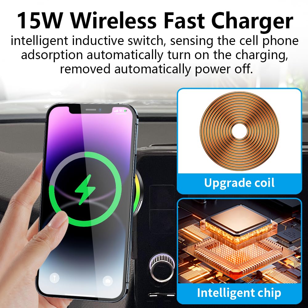 Supporto magnetico per telefono per auto per Honda Civic 2022 2023 2024 2025 2026 e Honda Pilot 2023-2025 Accessori auto Miglior supporto per cellulare Caricabatterie wireless veloce da 15 W per
