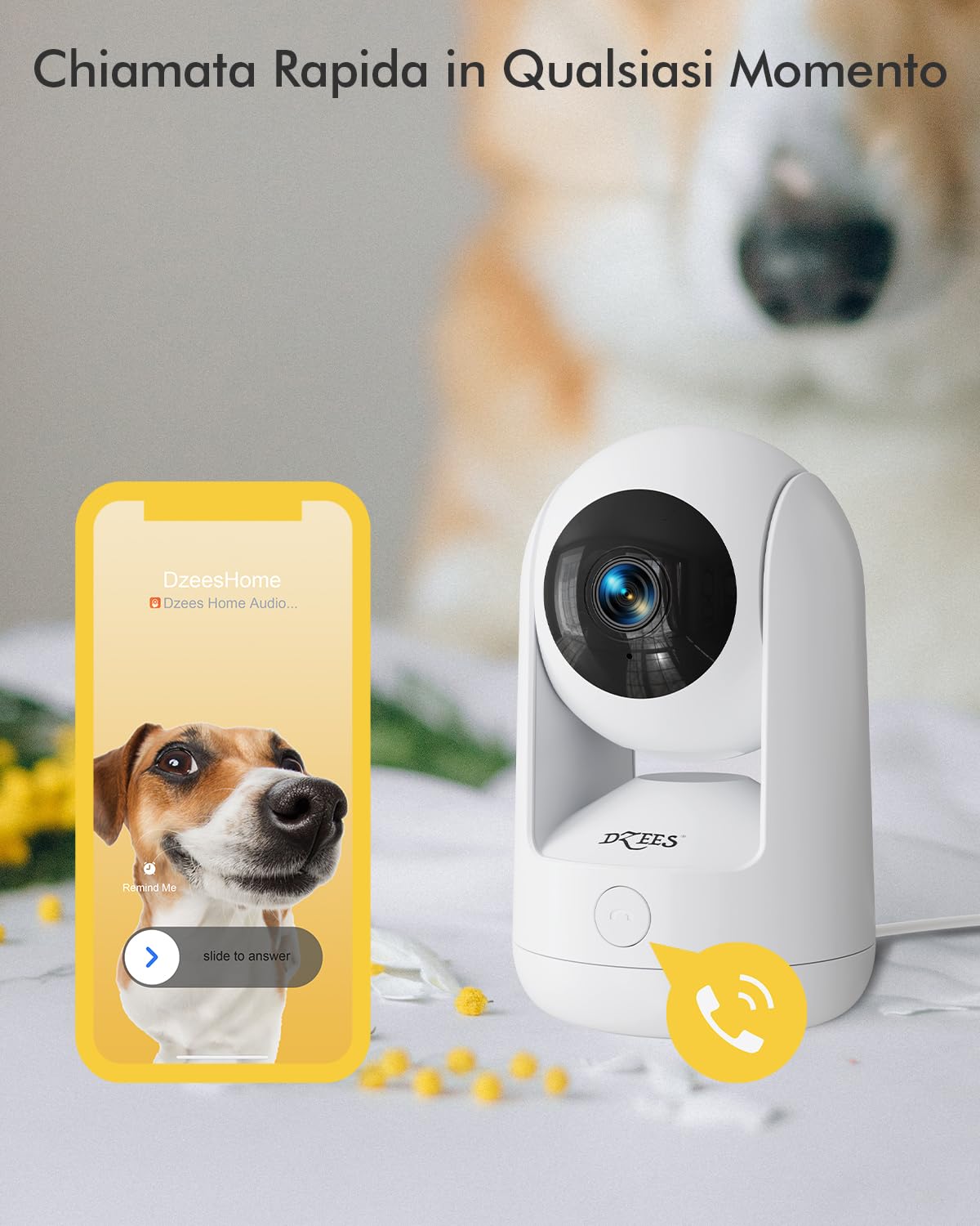 Blurams Telecamera WiFi Interna 2K | Visione Notturna A Colori, Rotazione 360&deg;, Allarme