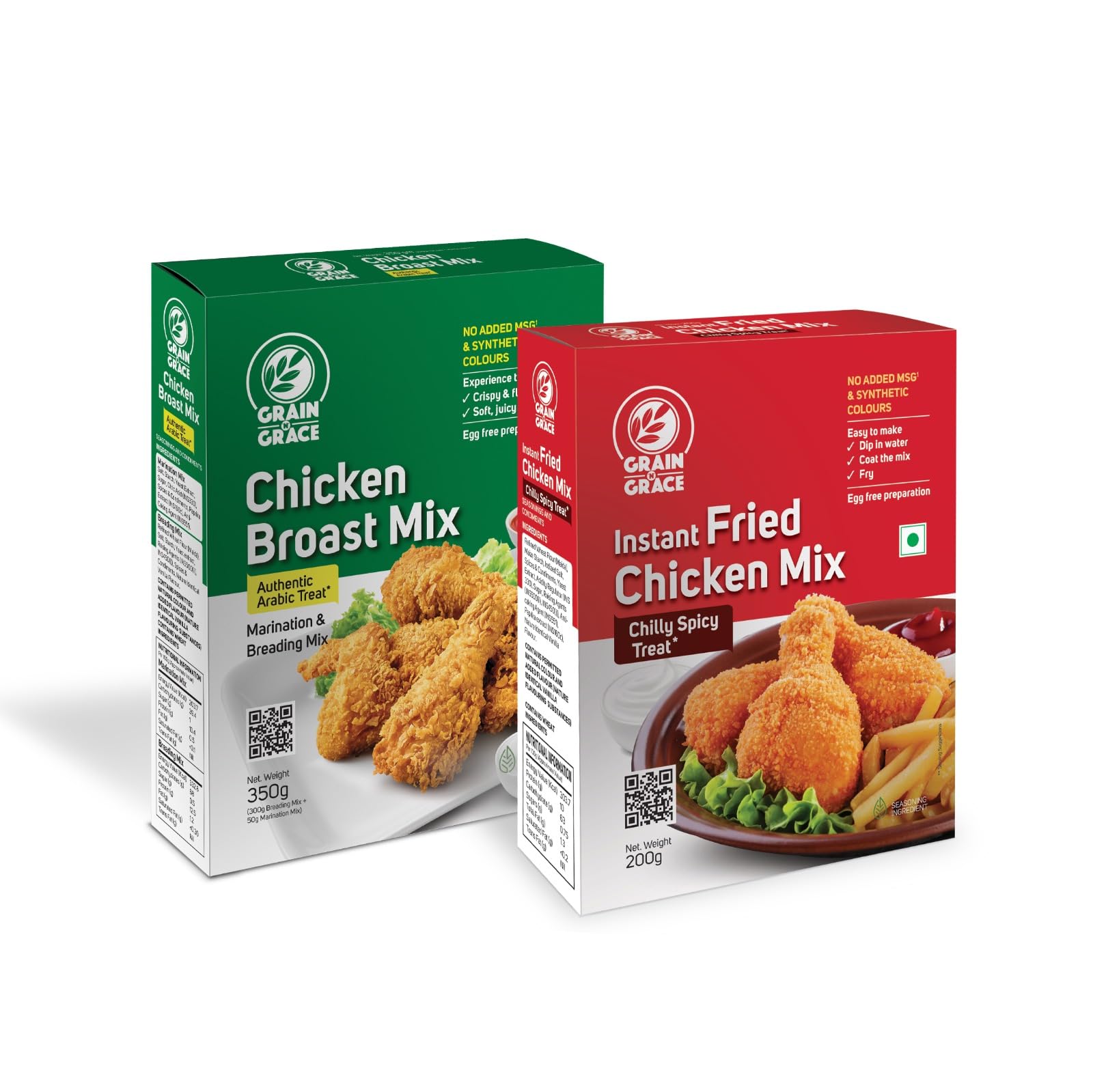 Chicken Broast Mix-Authentic Arabic Treat(350G)And Instant Fried Chicken Mix-Chilly Spicy Treat(200G)Combo Pack Of 2