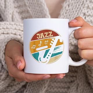 Music Vintage Jazz - Jazz Musician Outfit Jazz Lover Gift BlackMug, Tea Mug, Tea Cup, Coffee Cup