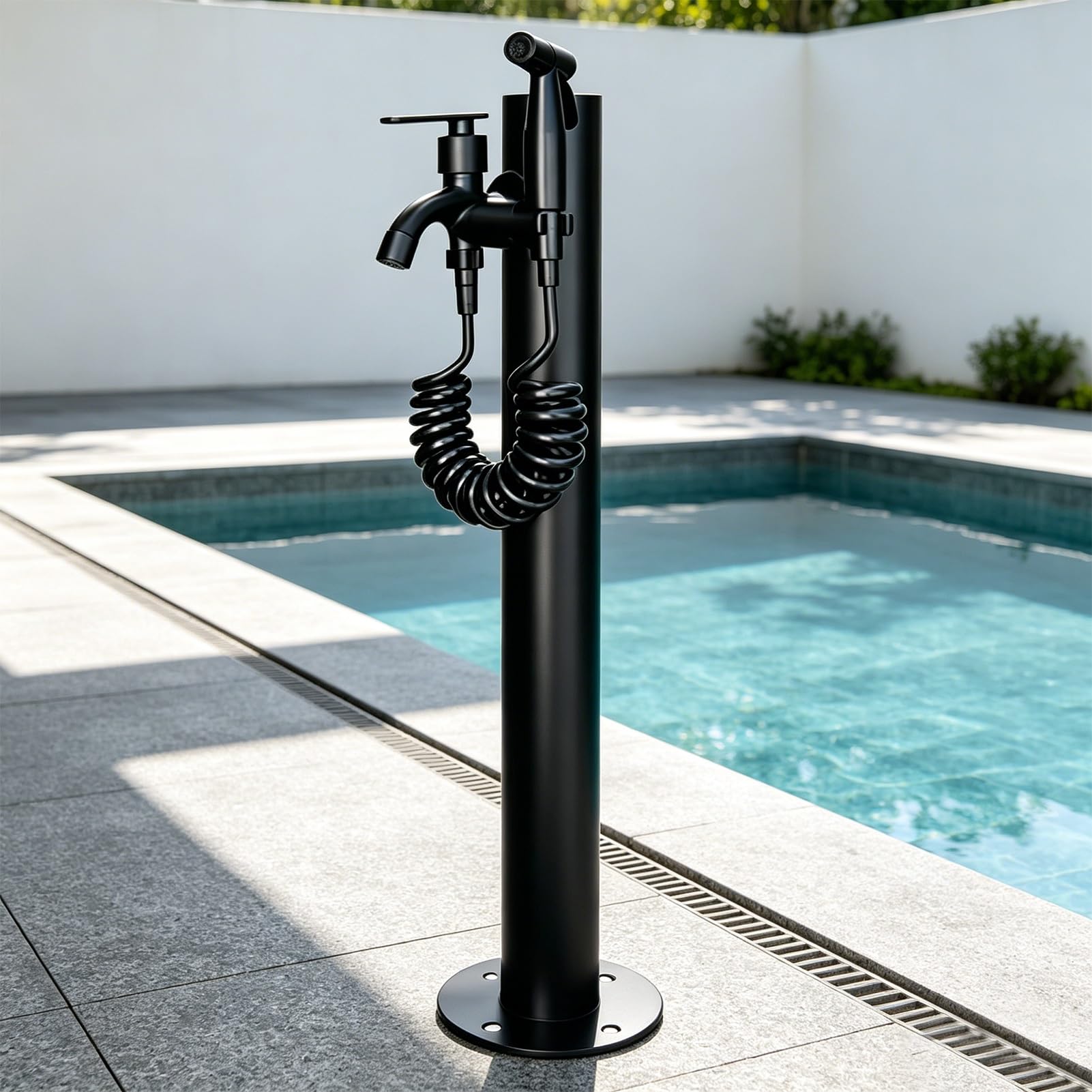 Outdoor Garden Water Column, 304 Stainless Steel Floor Mounted Hydrant Water Tap, Freestanding Water Pillar Faucet Stand for Villa Courtyard Park Pool