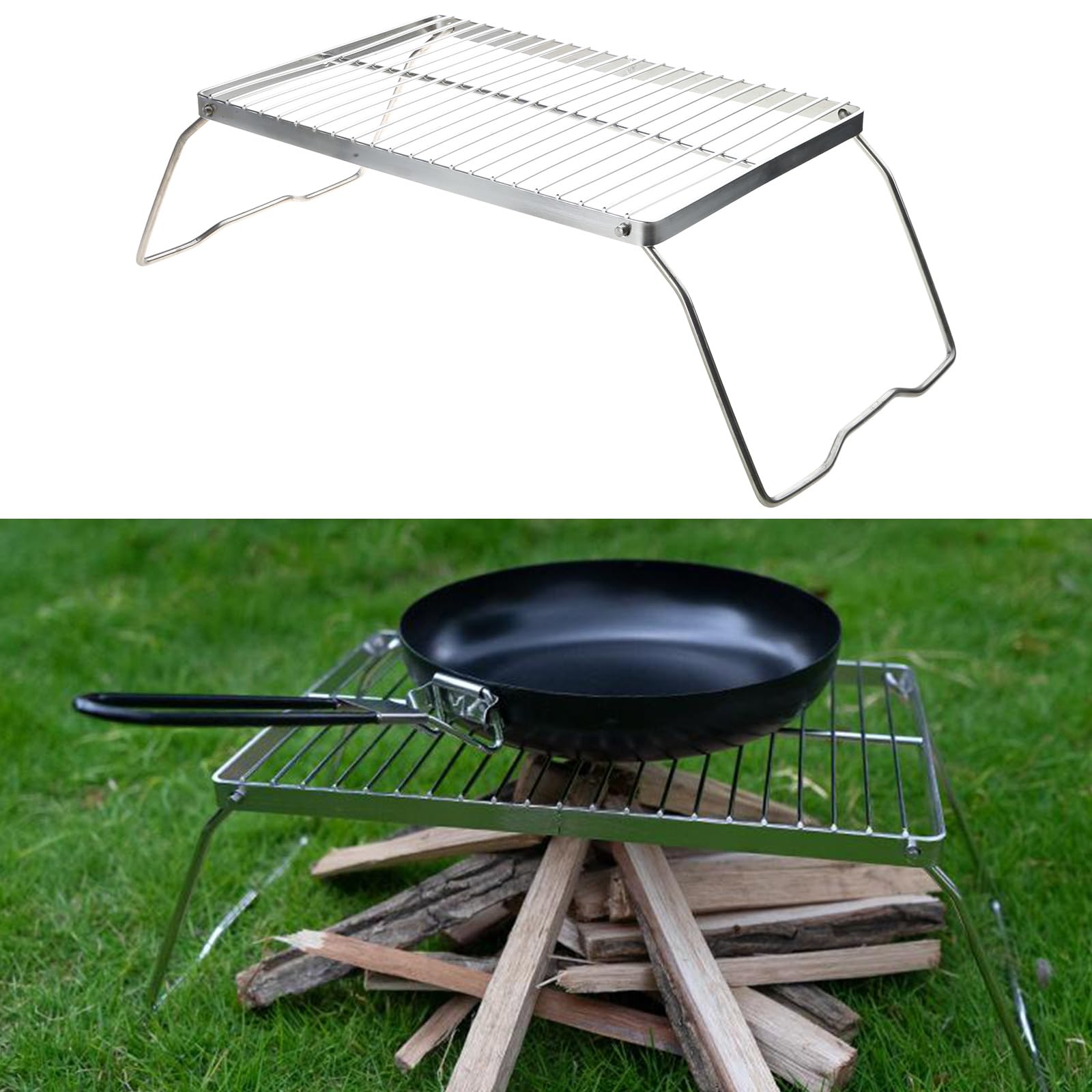 Kangnice Cooking Grate Camping Tables Foldable Camping Equipment Stove Folding Barbecue Table Stainless Steels Grilling Table