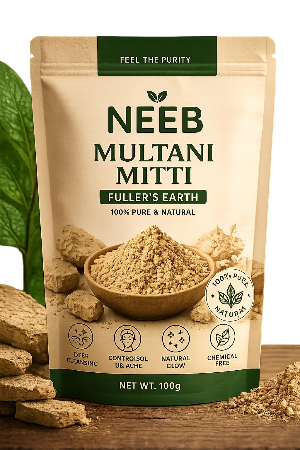Multani Mitti Fuller's Earth Powder, 100g | Pure & Natural, Deep Cleansing, Controls Oil & Acne, Natural Glow, Chemical Free-image-12
