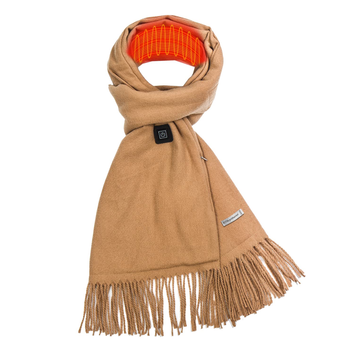 EN'DA professionalHeated Scarf for Women Rechargeable, Long Neck Scarfs Big Grid for Winter Warm Lattice Large Electric Heated Scarf, Pink, Large