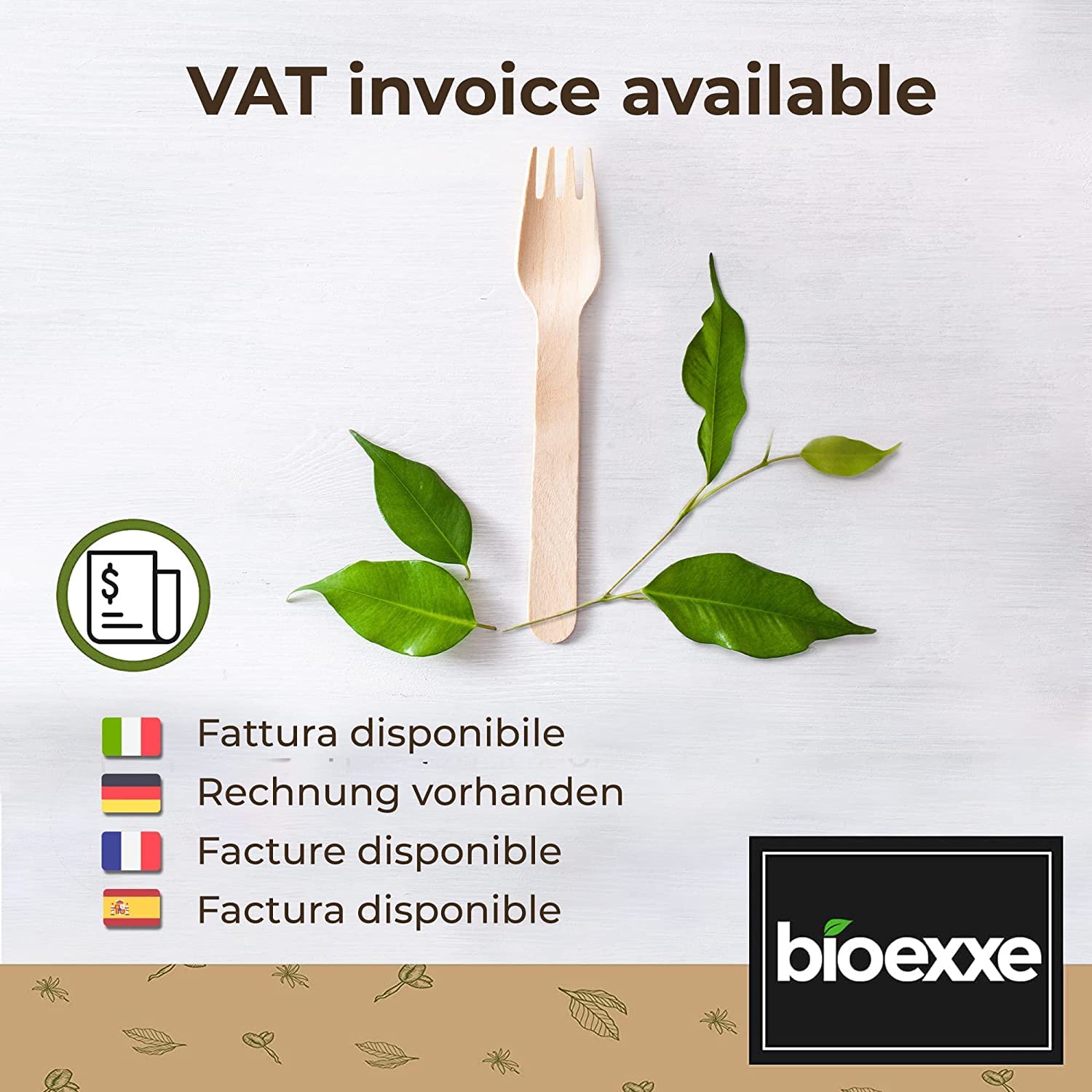 Tenedores desechables de bioexxe® 600 uds | Cubiertos desechables en Madera Biodegradable, Sin plástico, Compostable