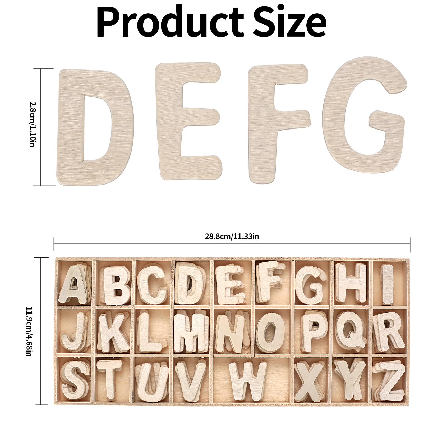 Lettere E Numeri In Legno Grezzo HANDI STITCH - 124 Pezzi (A-Z Maiuscole/minuscole, 0-9), Per Decorazioni E Apprendimento - Foto 8