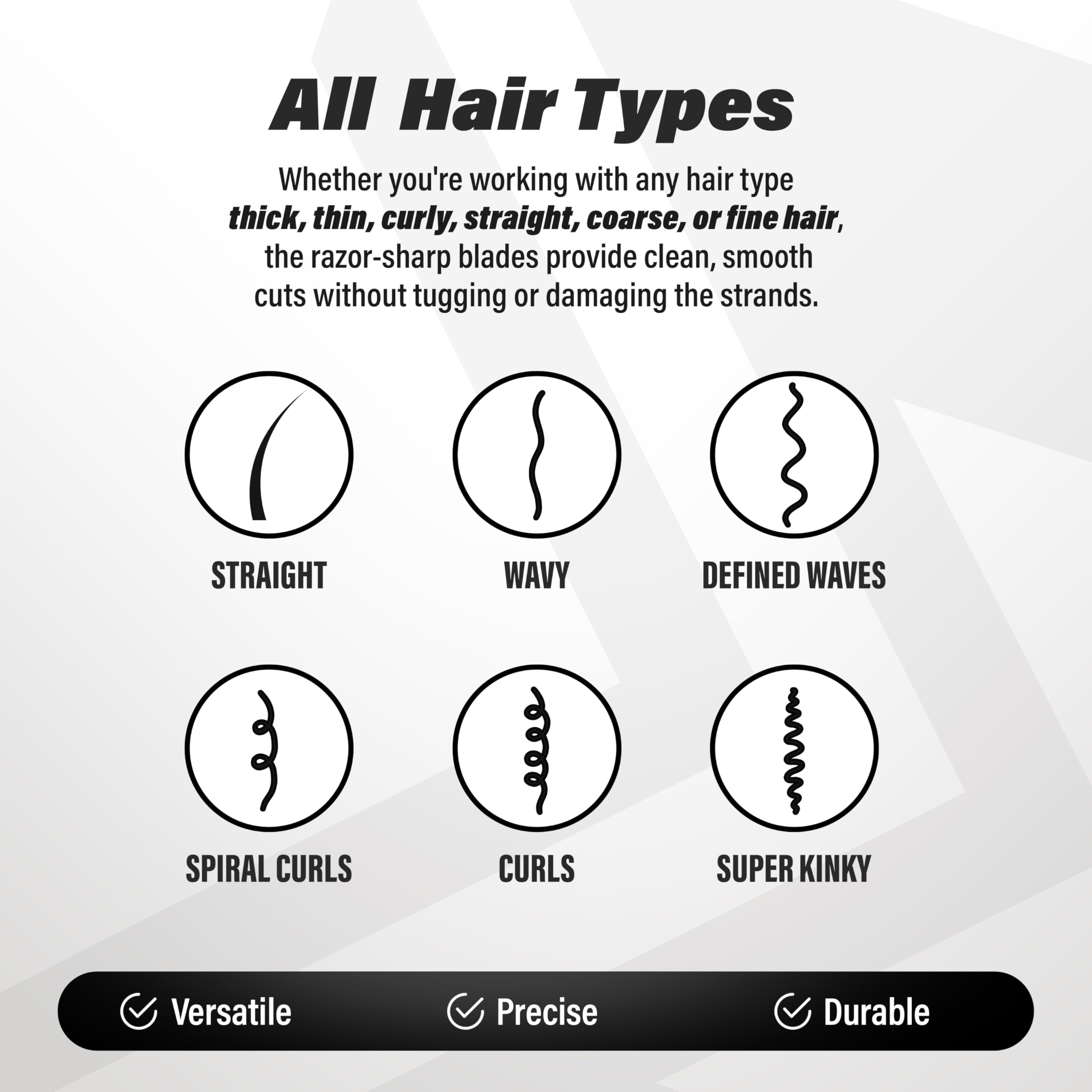 Tijeras de pelo de 6.5 pulgadas – Tijeras de corte de pelo estándar de acero inoxidable japonés – Tijeras de peluquero premium para corte de pelo profesional – Tijeras afiladas plateadas con 7