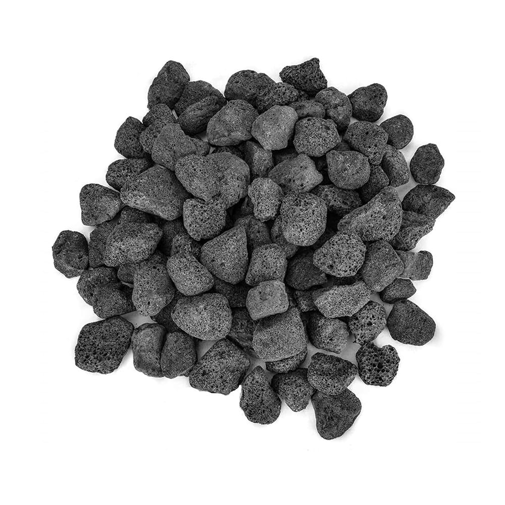 Mesida Pietra lavica vulcanica nera da 4,5 kg, per bracieri interni ed esterni, caminetti, barbecue a gas e paesaggistica, 5-7,6 cm