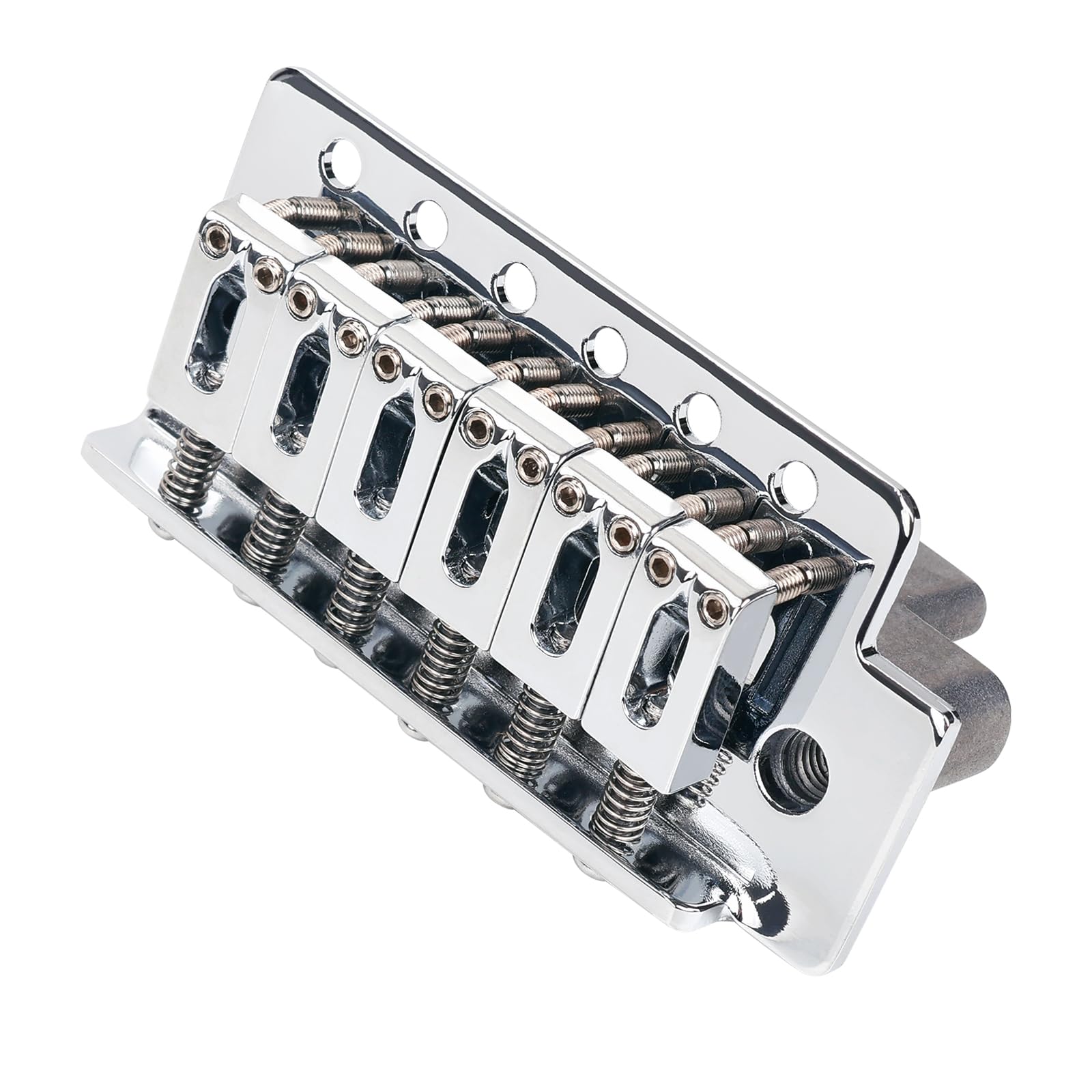 Banworks 6-String Tremolo Bridge System 52.5mm (2 1/16") String Space with Modern Saddles Tremolo Arm and Zinc Block for Strat ST Squier Style Electric Guitars JT/CYXT-01 Chrome - Image 3
