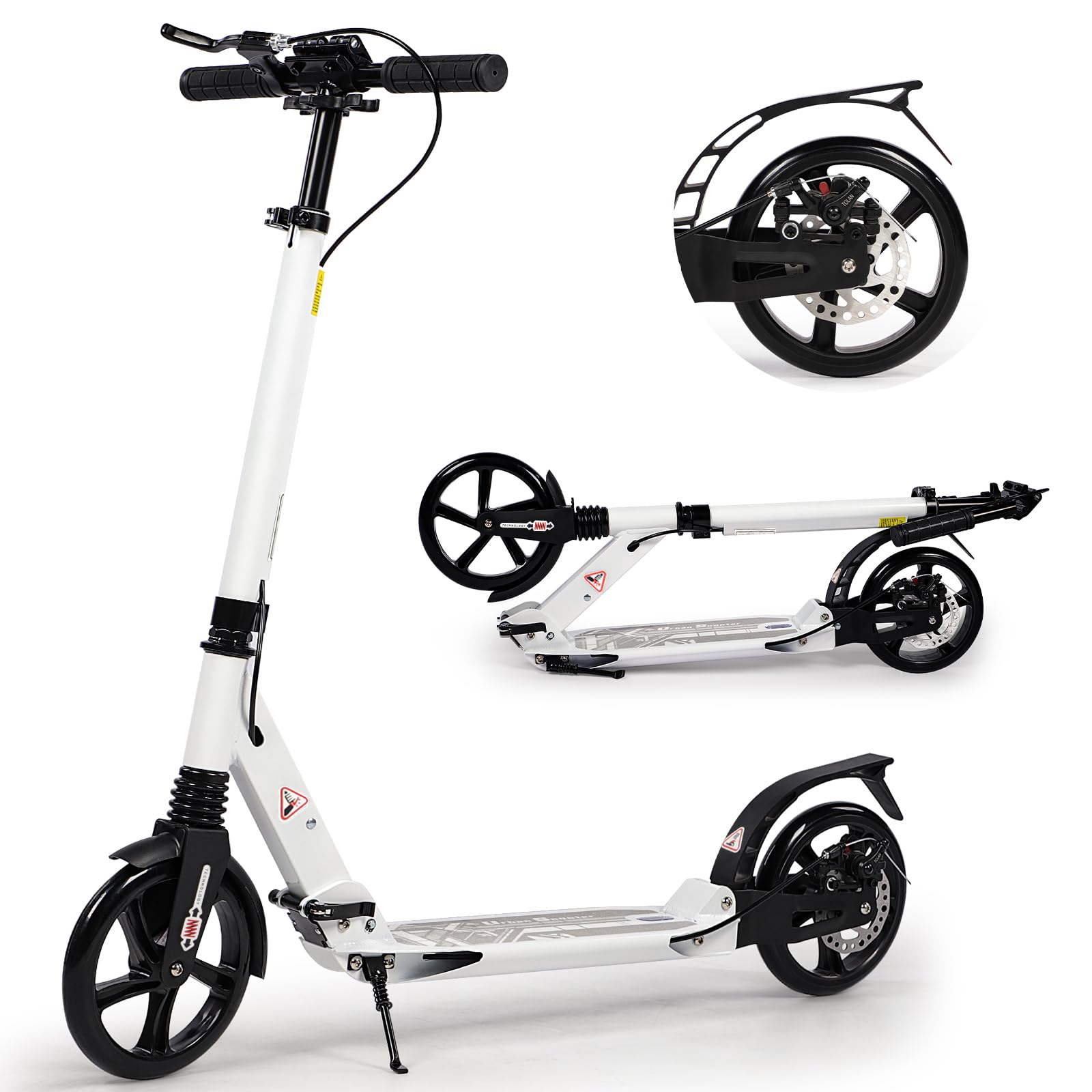 Kick Scooter for Kids Ages 8-12, 200mm Big Wheels Scooter for Adults with Disc Brakes, Adult Scooters with Carry Strap and Double Shock Absorption, Foldable Scooters for Teenagers15