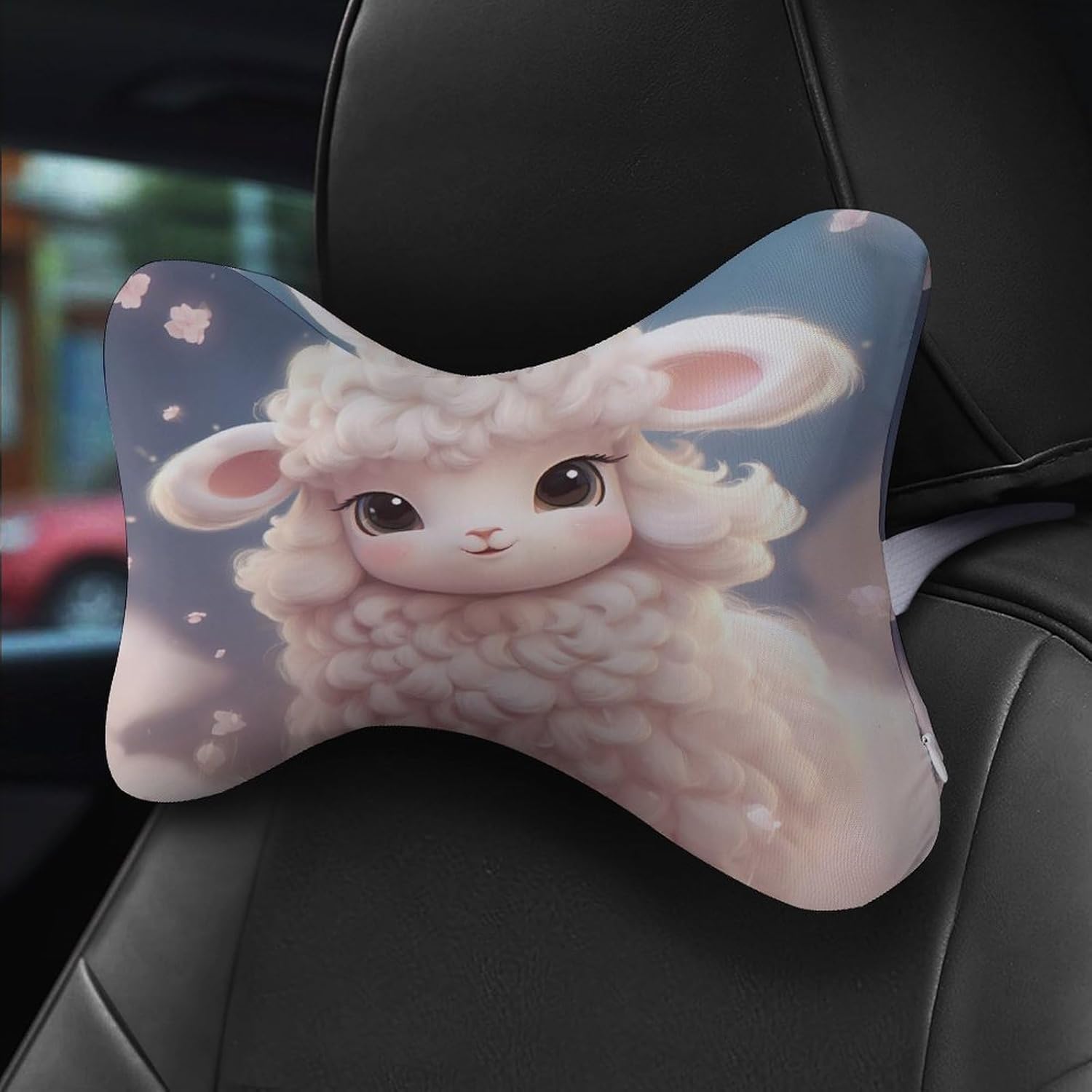 Cute Sheep 2 Pack Car Neck Pillow Car Headrest Soft Car Pillow for Most Cars
