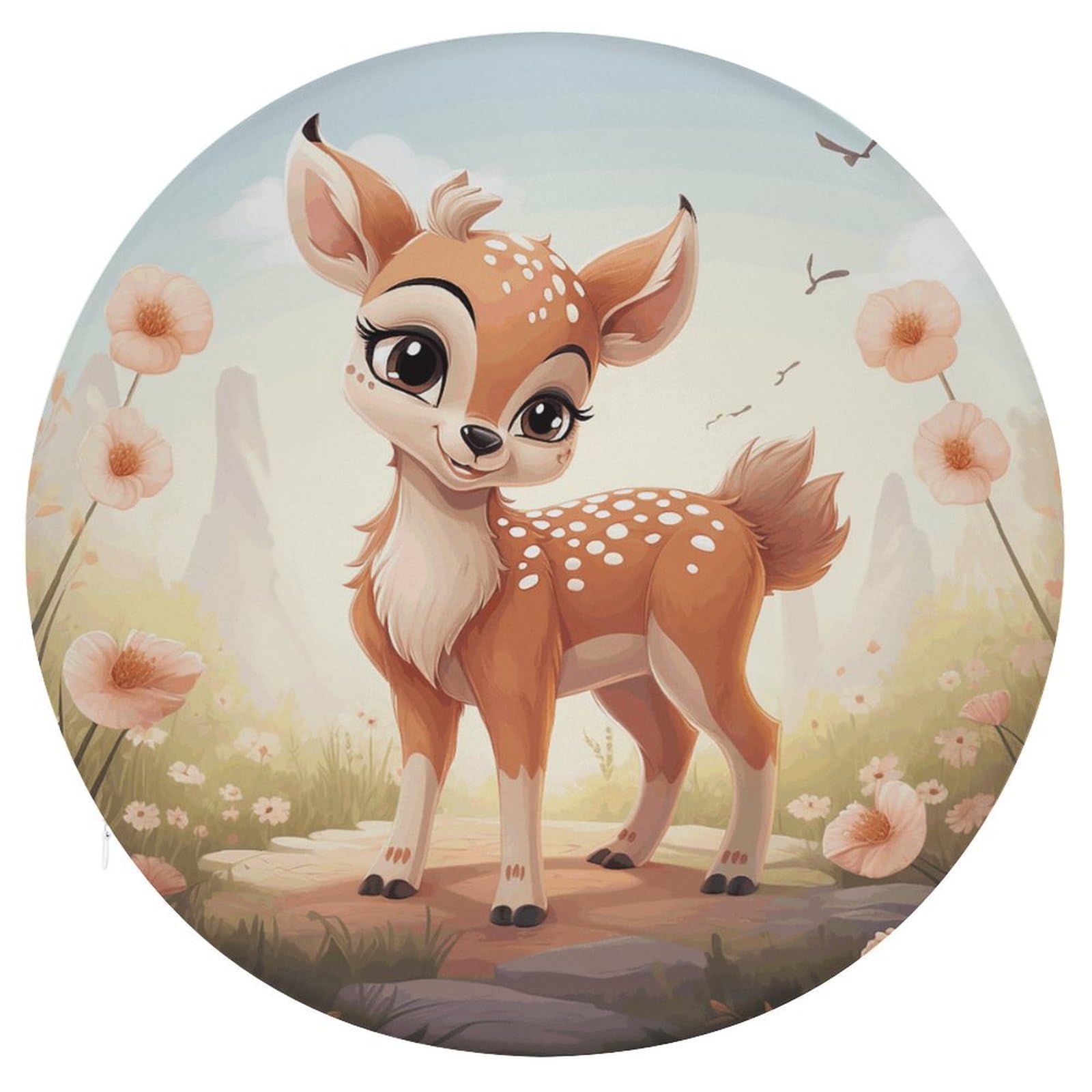 Wsoihfec Style Lovely Deer Seat Cushion Round Chair Pad