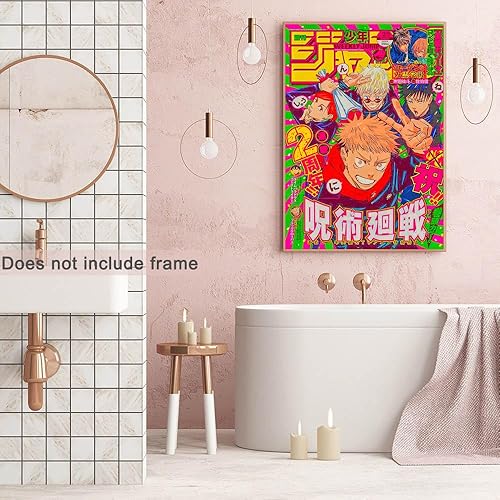 Miniatura 5 de Póster de anime Jjk de manga para pared, lienzo impreso de dibujos animados para dormitorio, sala de estar, decoración de pared (8 x 12 pulgadas,