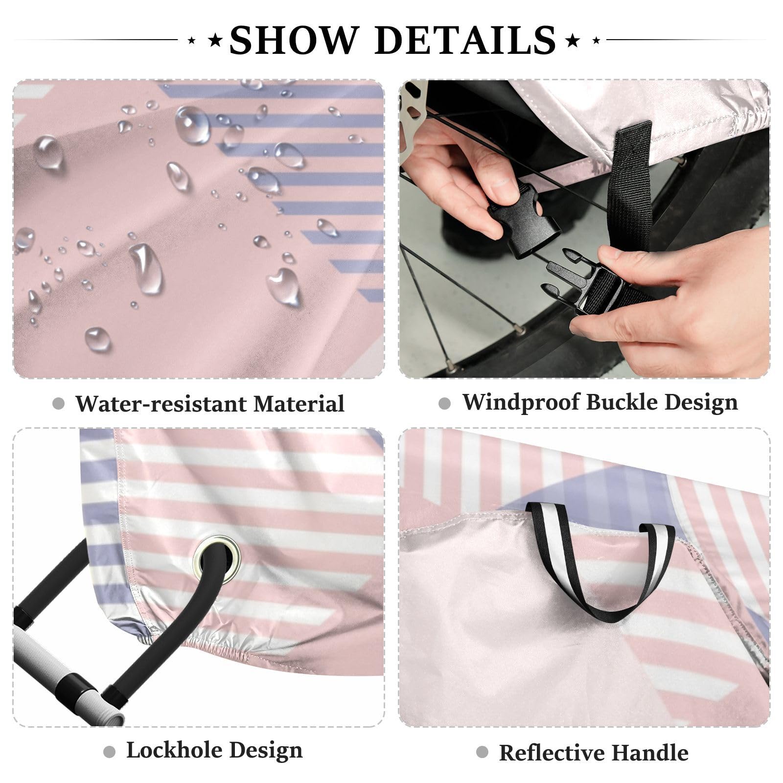 Buffalo Plaid niebieski różowy pokrowiec na rower zewnętrzny wodoodporny pokrowiec na rower treningowy przechowywanie rowerów