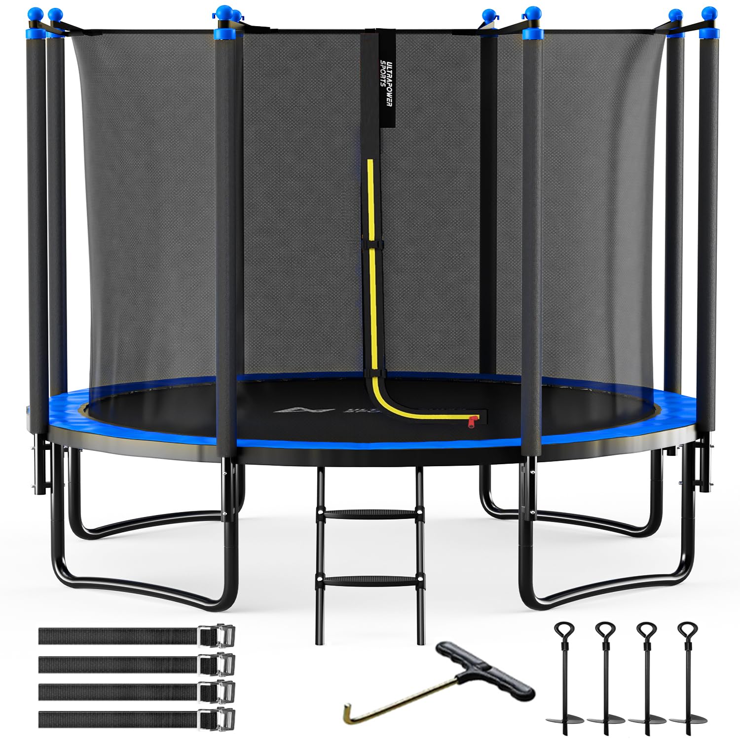 Photo 1 of ****PARTS ONLY***** Tranpoline Outdoor 10FT 12FT 14FT 15FT Tranpoline for Kids and Adults Tranpoline with Safety Enclosure Net Heavy Duty Recreational Tranpoline Wind Stake tranpolines ASTM Approved Blue 12FT