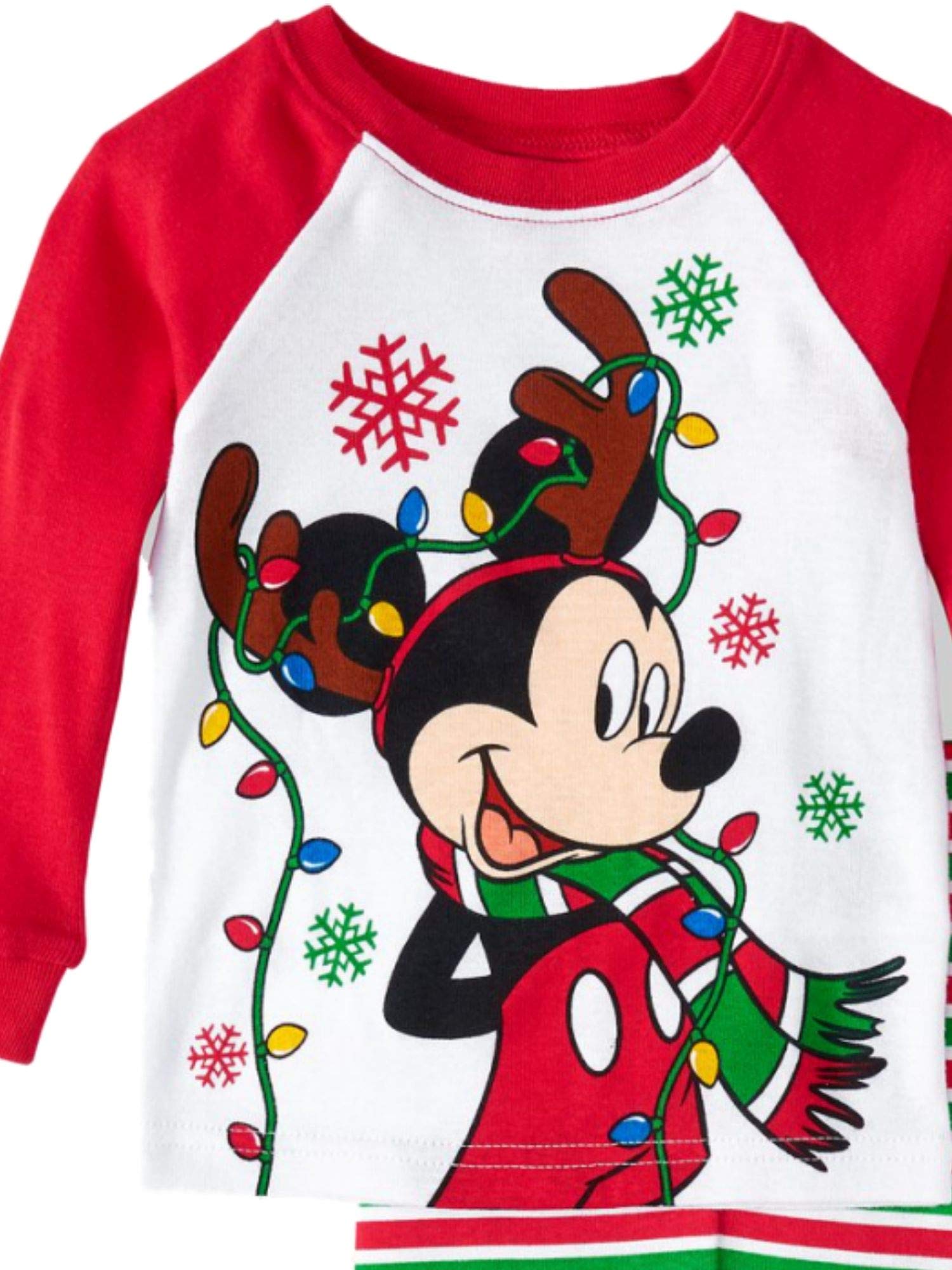 Mickey Mouse Pajamas 2-Piece Christmas PJ Set for Baby Boys (12 Months) White