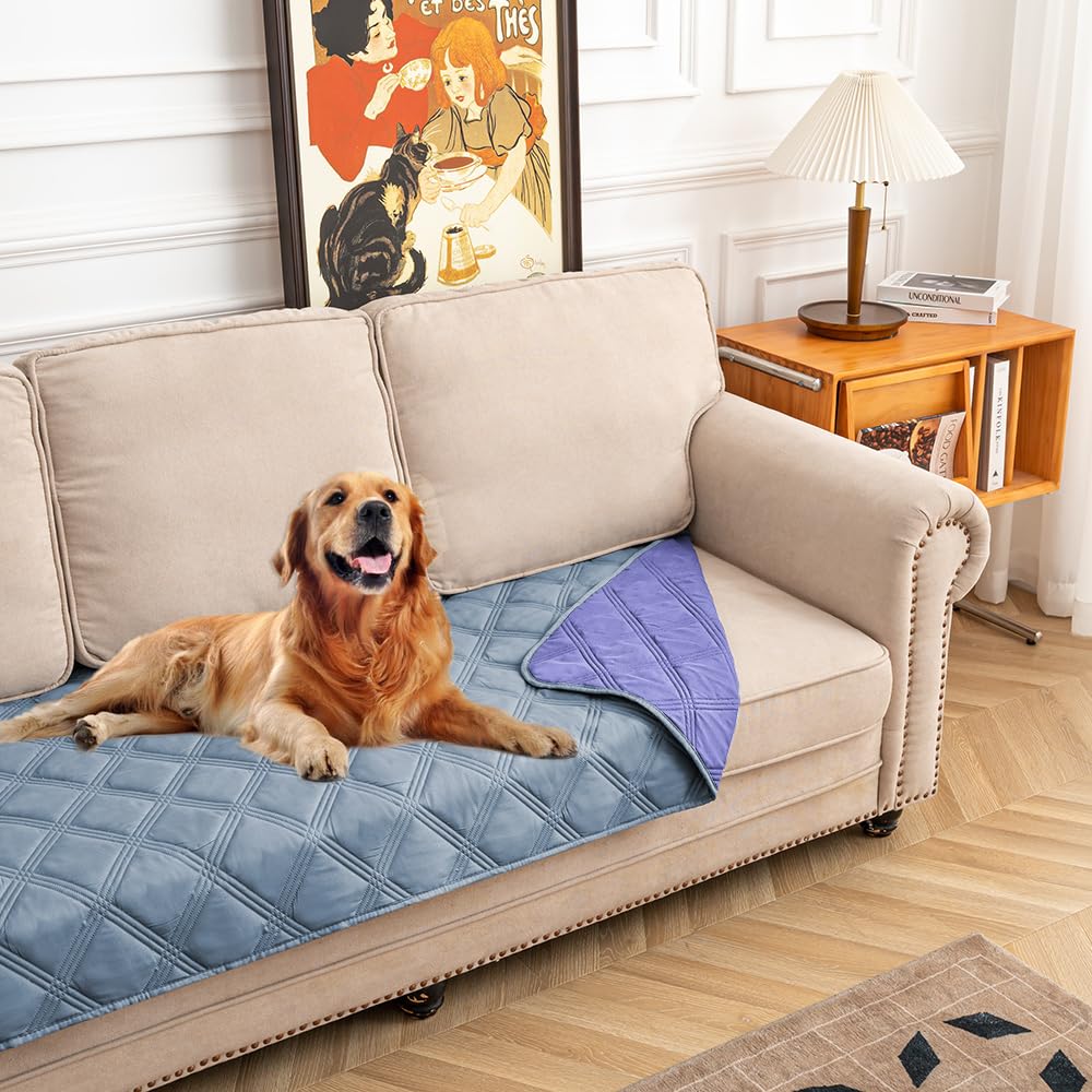 fuguitex Waterproof Dog Blanket Reversible for Small Dogs Resistant Leakproof Washable Couch Cushion Bed Protector Cover for Indoor Furniture Pet