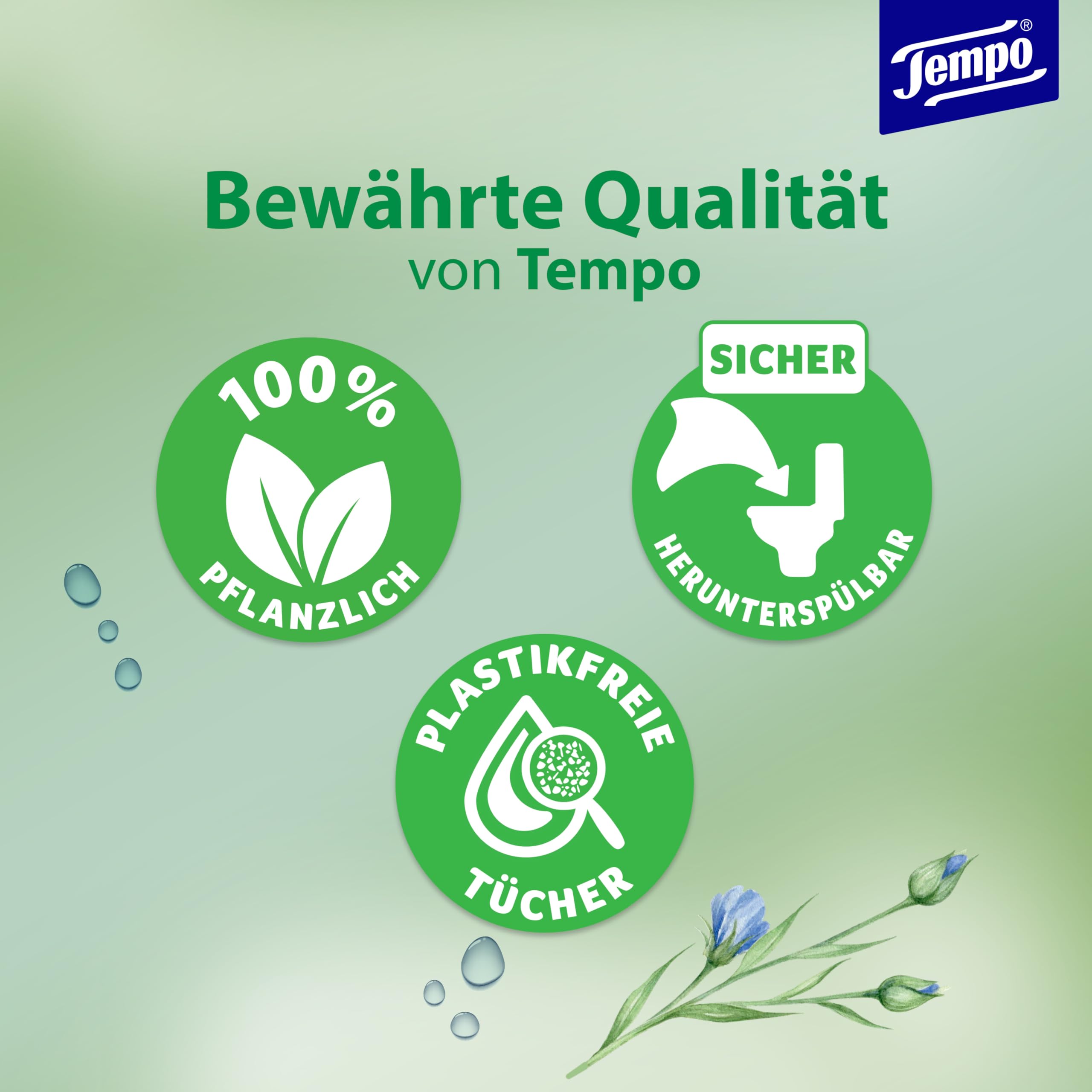 Tempo Toilettenpapier feucht Tempo Sanft Pflegend Trio-Pack (18 (6 x 3) Packungen x je 42 Blatt), Großpackung, 1 kg