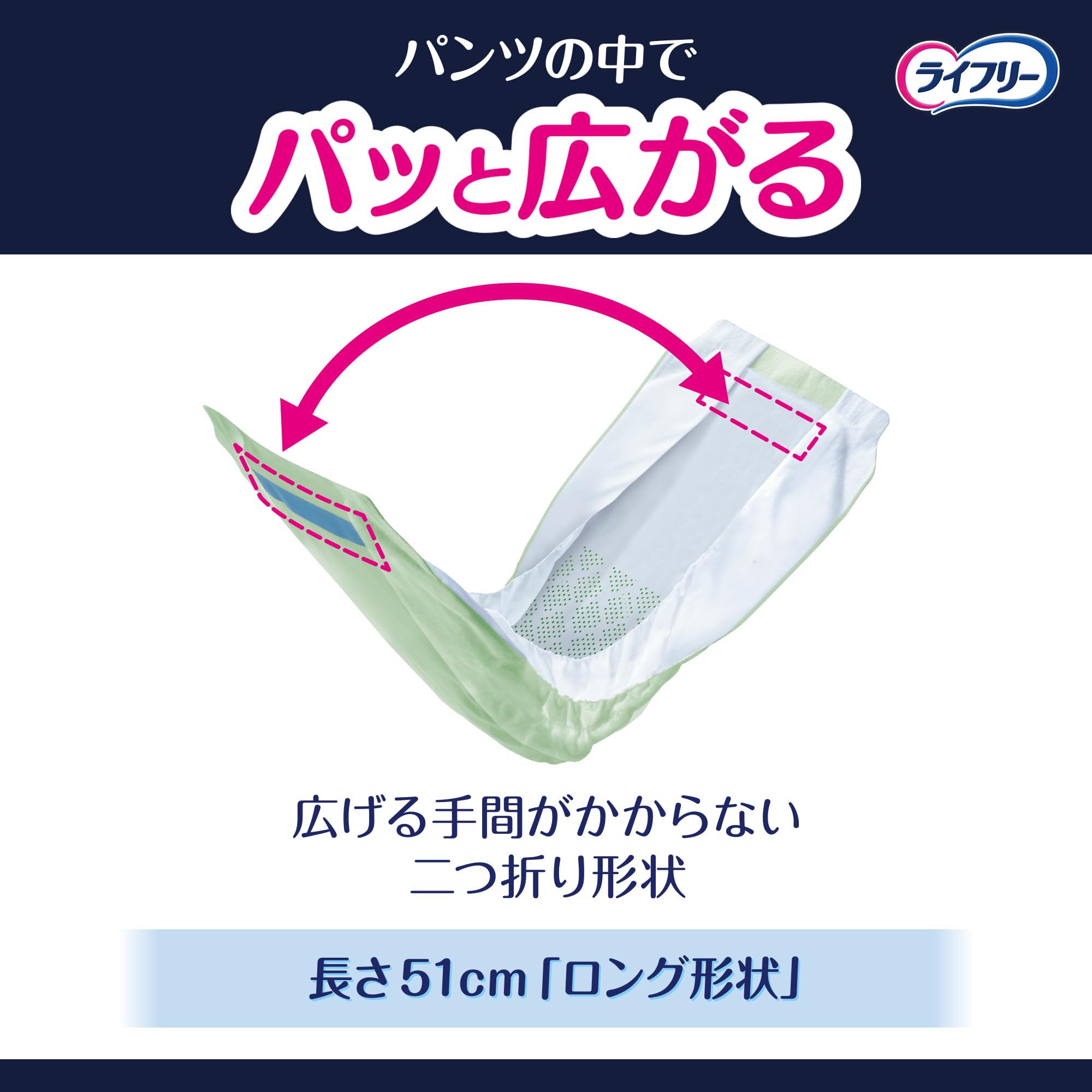 Amazon.co.jp: ライフリー パンツ用尿とりパッド ズレずに安心紙パンツ