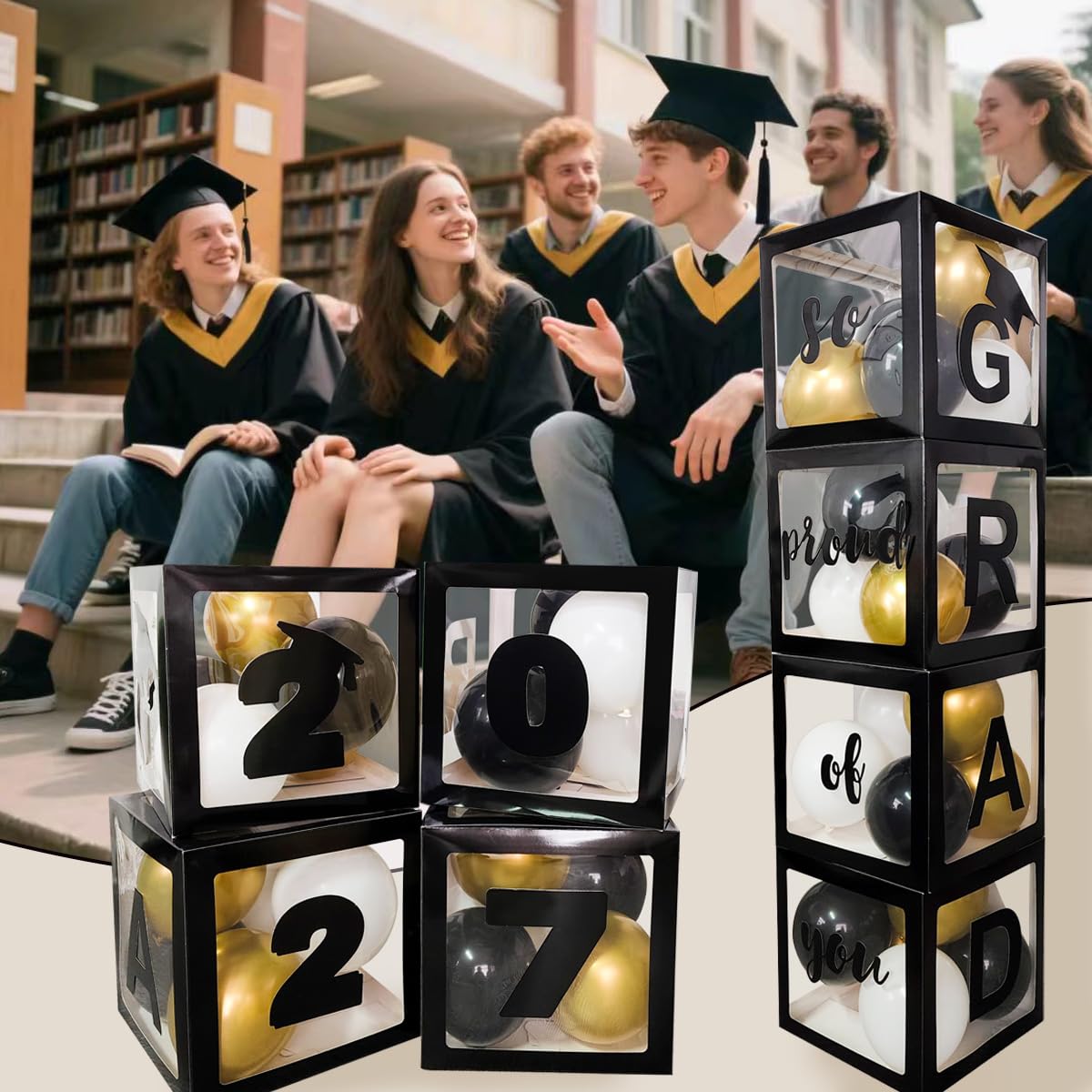 Amazon.com: Graduation Party Decoration Box Set, 4 Black Display 