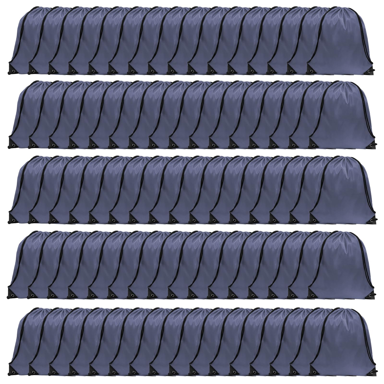 GoodtoU Nylon Backpacks - Drawstring Bags for Sport, Traveling, Team (Grey, 80Pcs)