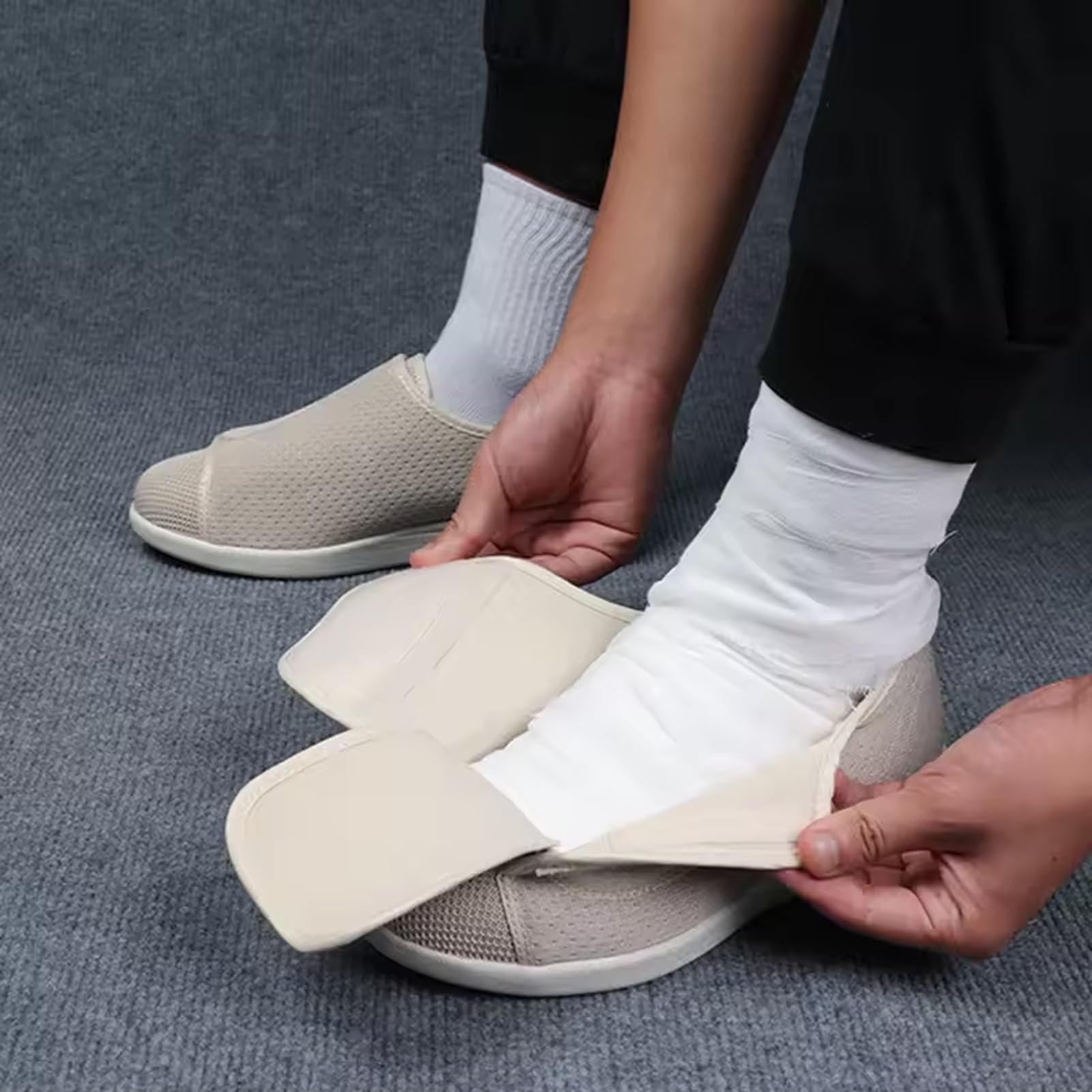 Scarpe per Diabetici Uomo Donna Chiusura Scarpe Terapeutiche Scarp Alluce Valgo Ammortizzazione Ad Aria Scarp Casual Fascite Plantare Piedi Gonfi per Anziani Piedi Artritici