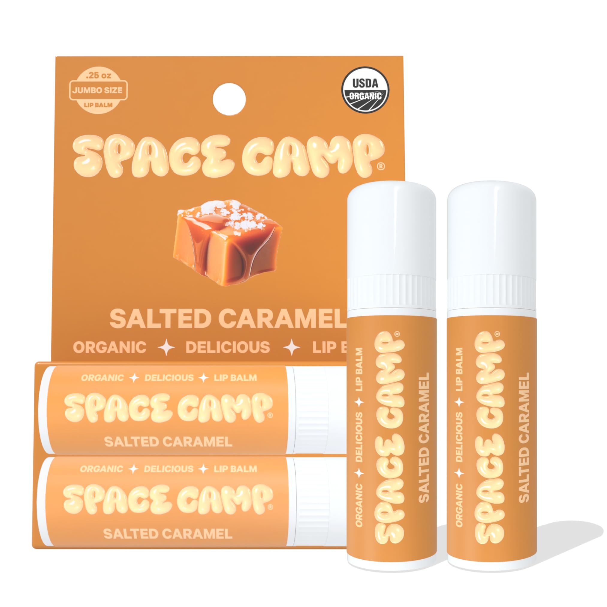 Wellness Jumbo Lip Balm - Salted Caramel Organic Flavored Balm (2 Pack)