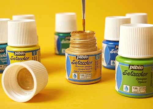 Miniatura 8 de Pebeo Setacolor - Pintura opaca para tela, botella de 1.5 fl oz, color dorado brillante