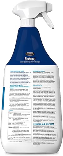 Miniatura 6 de Farnam Endure Aerosol repelente de moscas resistente al sudor para caballos, dura hasta 14 días, protege contra moscas, mosquitos, garrapatas