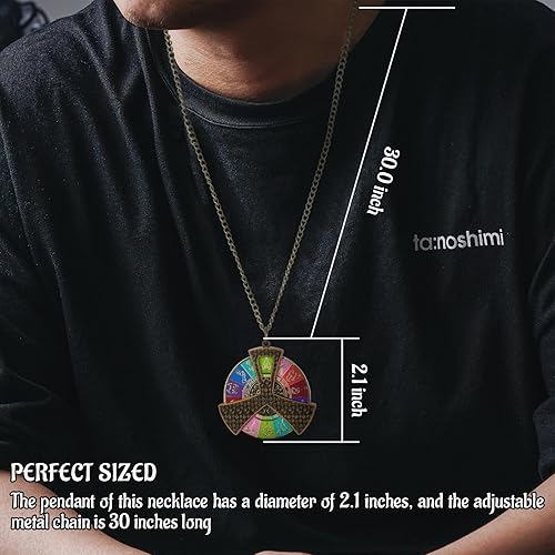 Miniatura 5 de DND 5E Class & D20 - Collar giratorio de dados  Recogedor de ruleta de clase 2 en 1 y herramienta de rollo de dados D20  Esmalte duro para juegos de