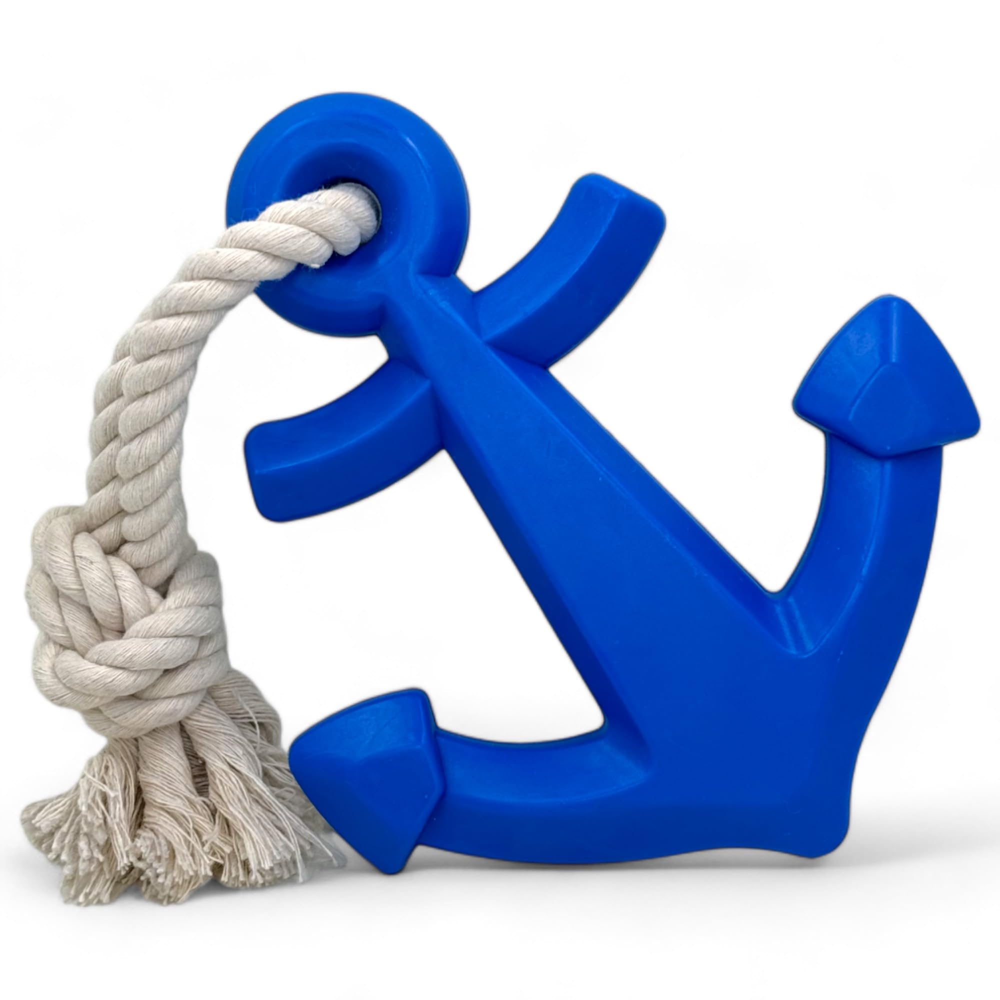 MIJOMA Dog Toy Anchor with Rope - Fun and Training for Your Dog in Water and on Land, Easy to Clean, Promotes Activity and Dexterity, 15 x 13 x 2.5 cm (Blue, 15 cm)