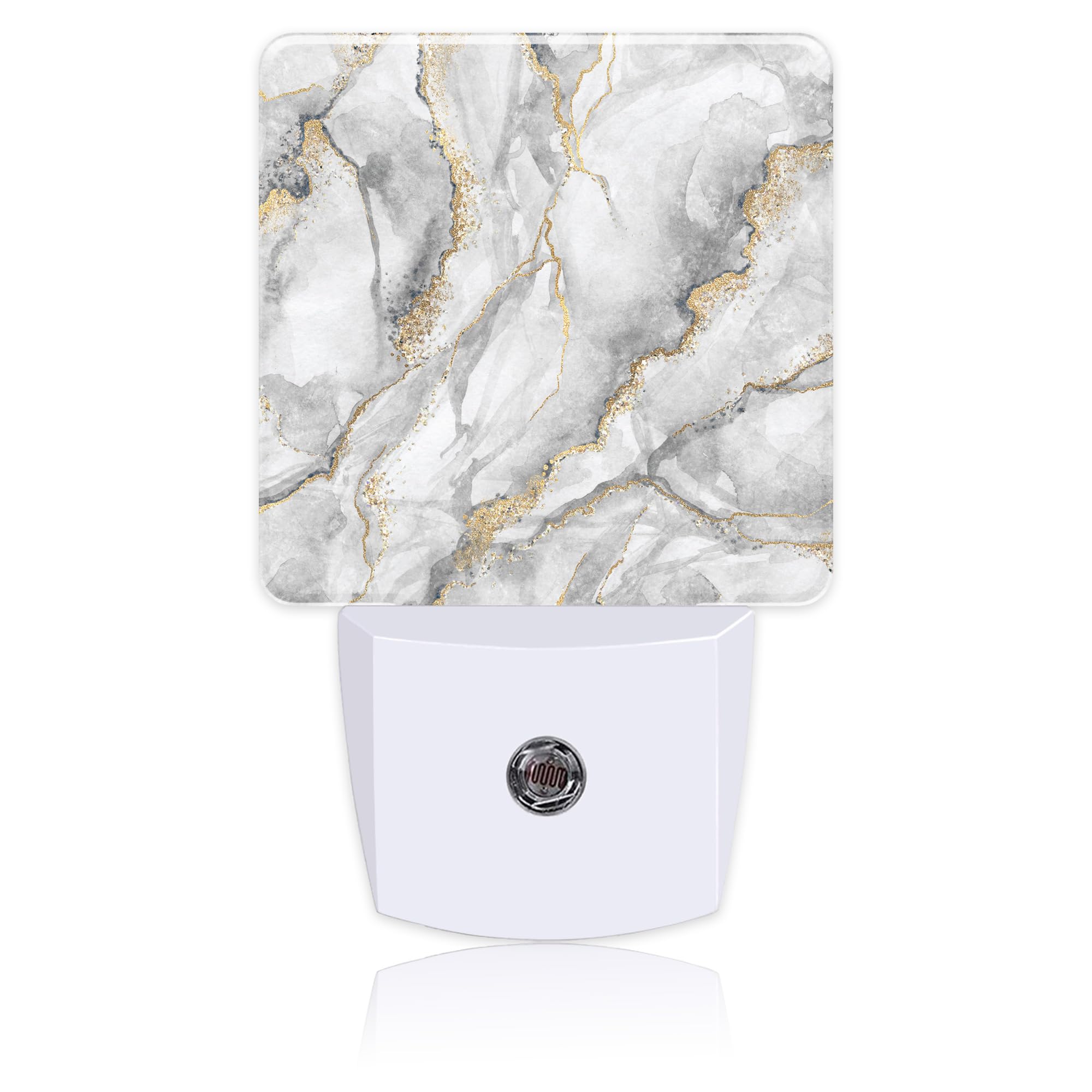 BLYKVGHQ White Marble with Gold Veins Night Light,Plug into Wall with Dusk to Dawn Light Sensors,LED Nightlights for Bedroom,Bathroom,Kitchen,Hallway,