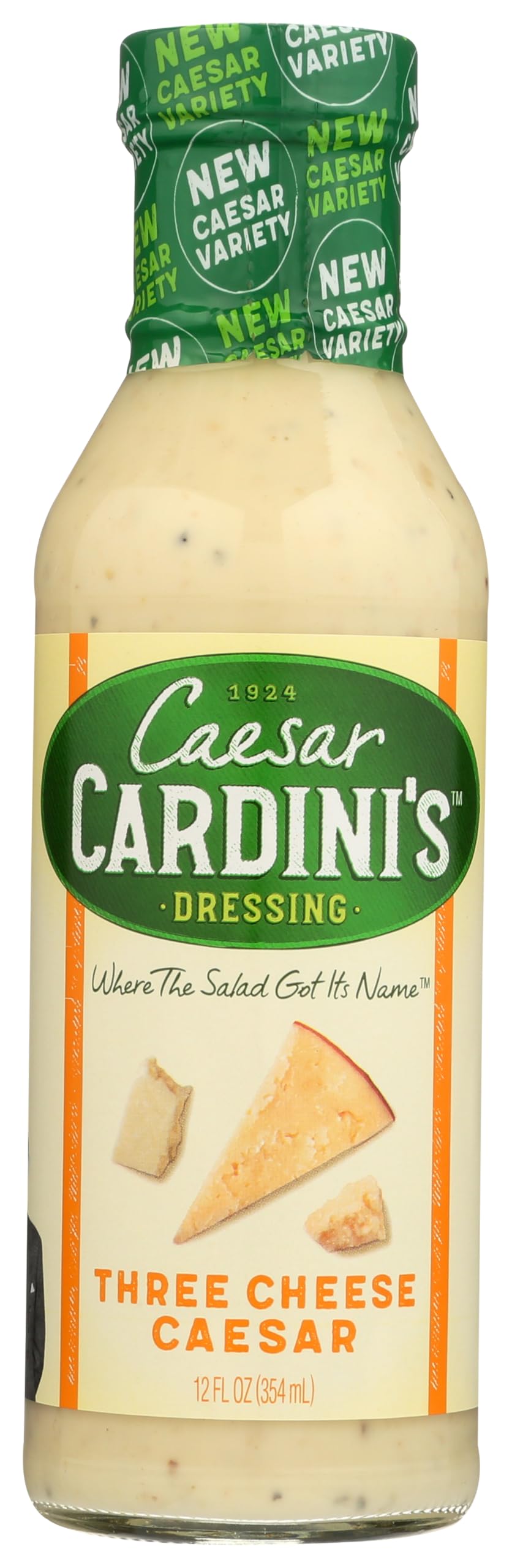 Cardini's Three Cheese Caesar Dressing, 12 fl .oz., Made with Parmesan, Asiago and Romano Cheese, Perfect Chicken Marinade, Sandwich Spread, Dip or Salad Dressing