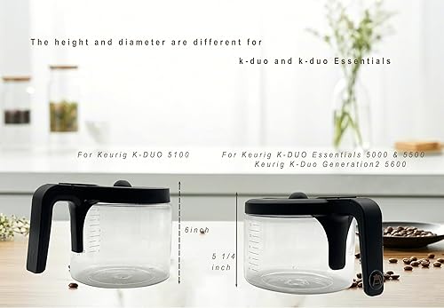 Miniatura 5 de Repuesto de cafetera de vidrio compatible con cafetera Keurig K-DUO 5100, no compatible con modelos K-DUO Essentials 5000 y 5500  K-DUO Generation2