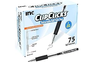 Refine Your Writing with Inc. ClipClicks Retractable Ballpoint Pens: Precision and Comfort, Pack of 75