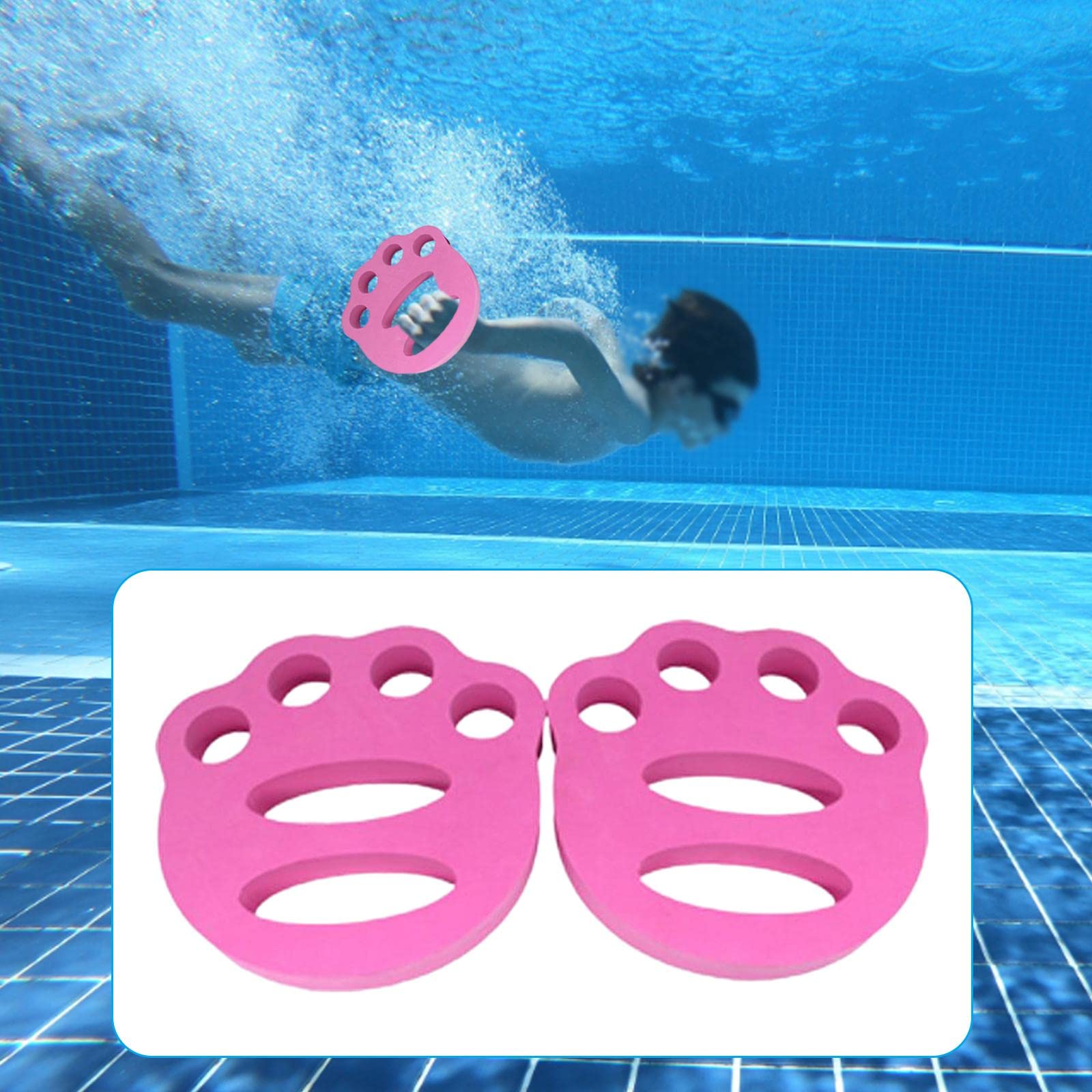 Hand Float Swim Board for Beginners and Kids, Pool Accessories, 24x23x3cm Pink