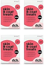 Itch - Skin & Coat Treats for Cats - With Omega 3, Biotin and Zinc for Glossy Fur - Ideal for Sensitive Skin - 4-Pack