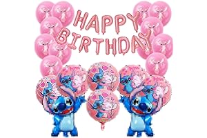 Adorables Globos de Cumpleaños con Motivos de Stitch