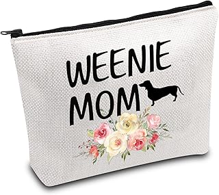 Dachshund Makeup Bag for Women Dachshund Lover Owner Gift Weiner Dog Gift Weenie Mom Gift Dachshund Gift Weenie Dog Travel Pouch (Weenie Mom CA)