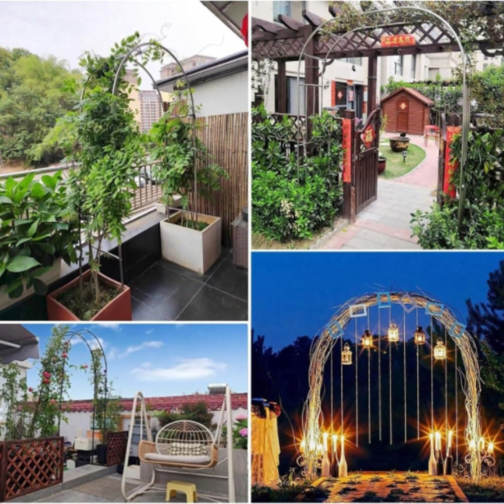 Gartenbon - Arco per rose da esterno, pergolato in metallo, larghezza 150-400 cm, perfetto per decorazione da giardino, esposizione floreale e sfondo per eventi (dimensioni: 2,6 x 2,4 m / 8.5 * 7.9ft)
