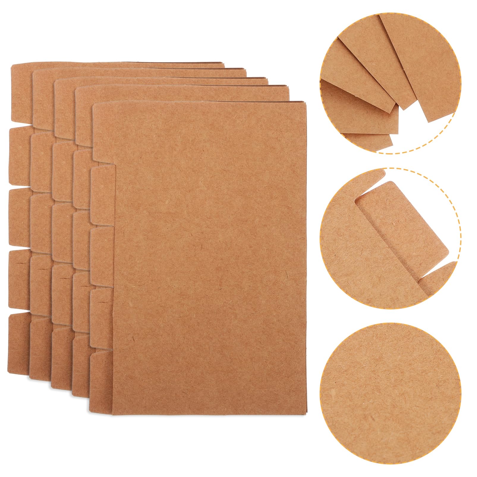 HOMSFOU 80 Sätze Oxford Index Cards Praktische Trennblätter für Ordner pro Set aus Braunem Kraftpapier für Büro und Studium