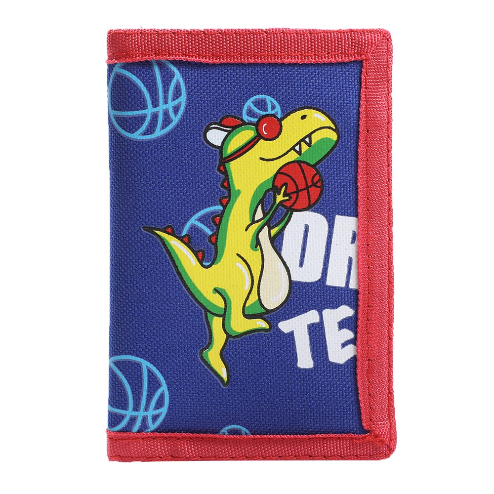 Leyeve RFID Trifold Canvas Outdoor lovely cartoon Wallet for Kids,Teen Wallet with Coin Pocket,Kids Wallets for Boys,Wallet with Magic Sticker -